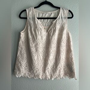 GAP Women's Ivory Eyelet Blouse